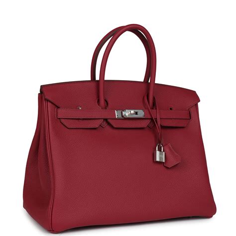 Hermes Birkin 35 Rubis Togo Palladium Hardware 